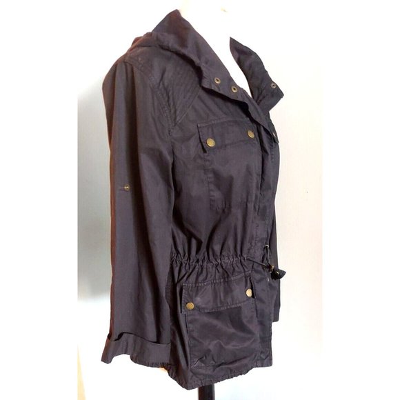 Womens Michael Kors Anorak Lightweight Anorak Parka Jacket Hooded Black Size M - Picture 6 of 9